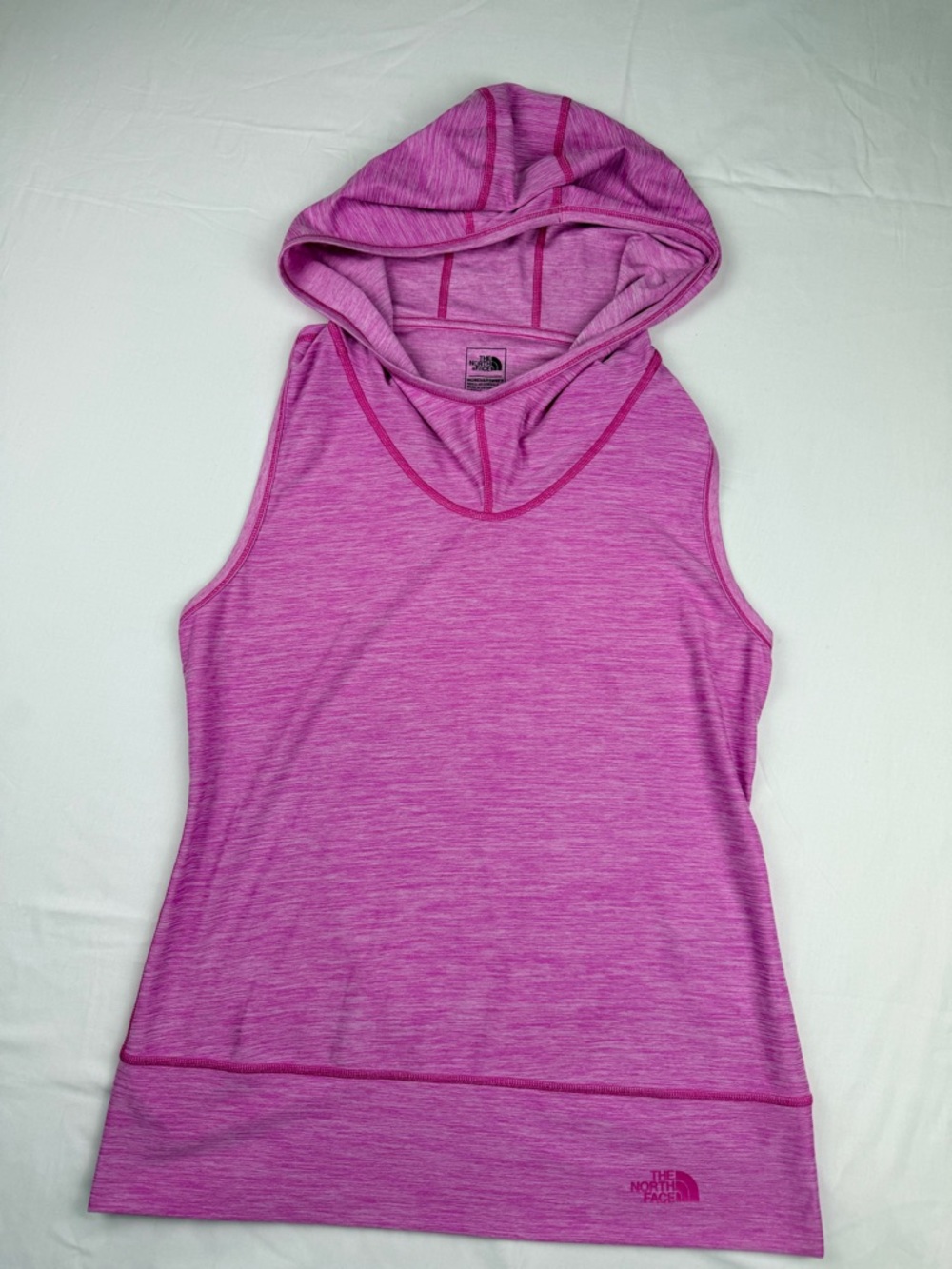 The North Face Women's Heather Pink Sleeveless Hooded Tank